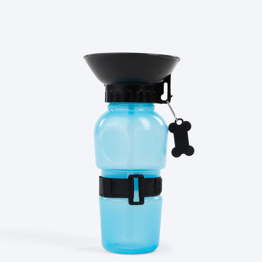 Wonderwoof Portable Water Bottle For Pets - Aqua Dog (Blue) - 500ml - Heads Up For Tails