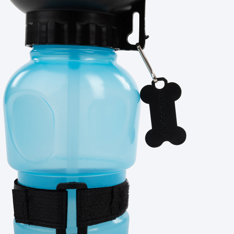 Wonderwoof Portable Water Bottle For Pets - Aqua Dog (Blue) - 500ml - Heads Up For Tails