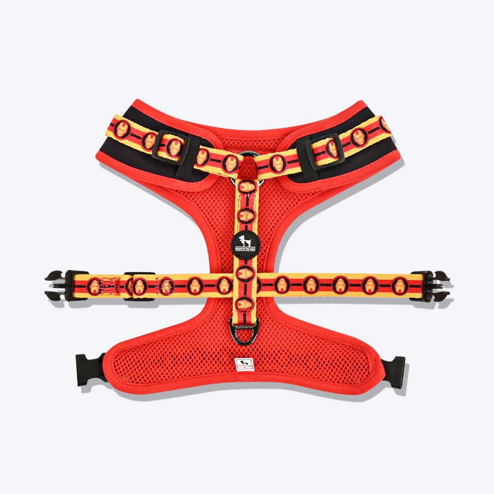 HUFT X©Marvel 2.0 Iron Man Printed Reversible Dog Harness (Black and Red) - Heads Up For Tails