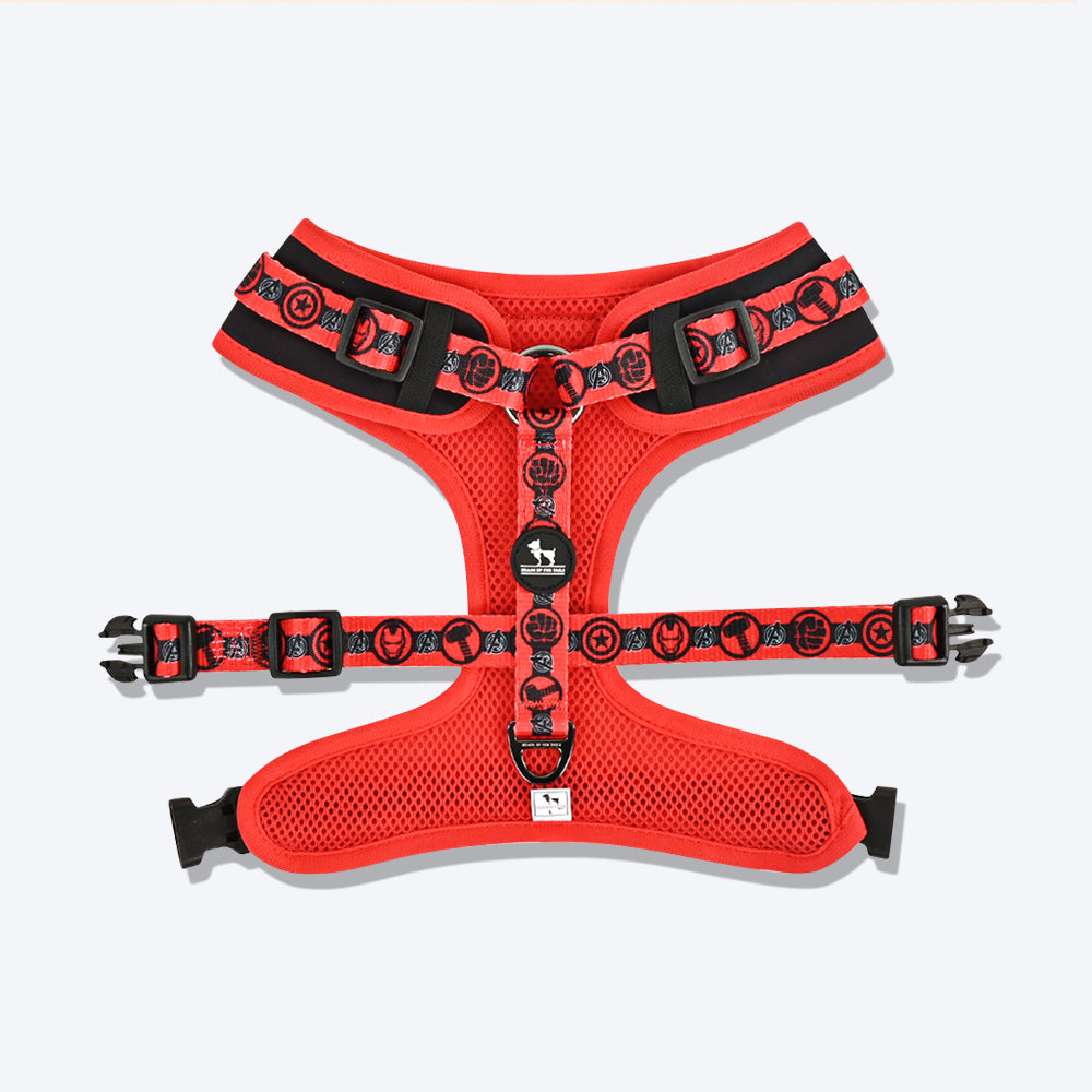 HUFT X©Marvel 2.0 Avengers Printed Reversible Dog Harness (Black and Red) - Heads Up For Tails