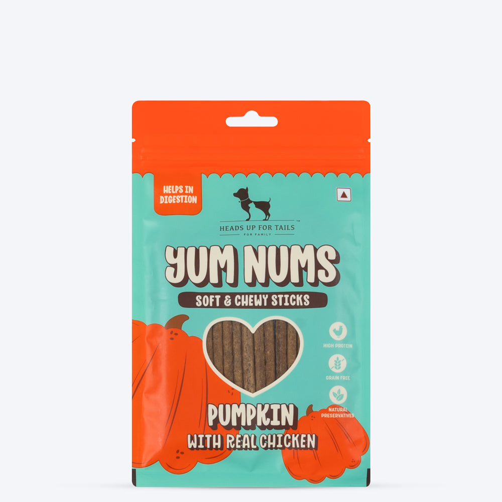 HUFT Yum Nums Soft & Chewy Sticks Pumpkin with Real Chicken Treat For Dogs - 75g - Heads Up For Tails