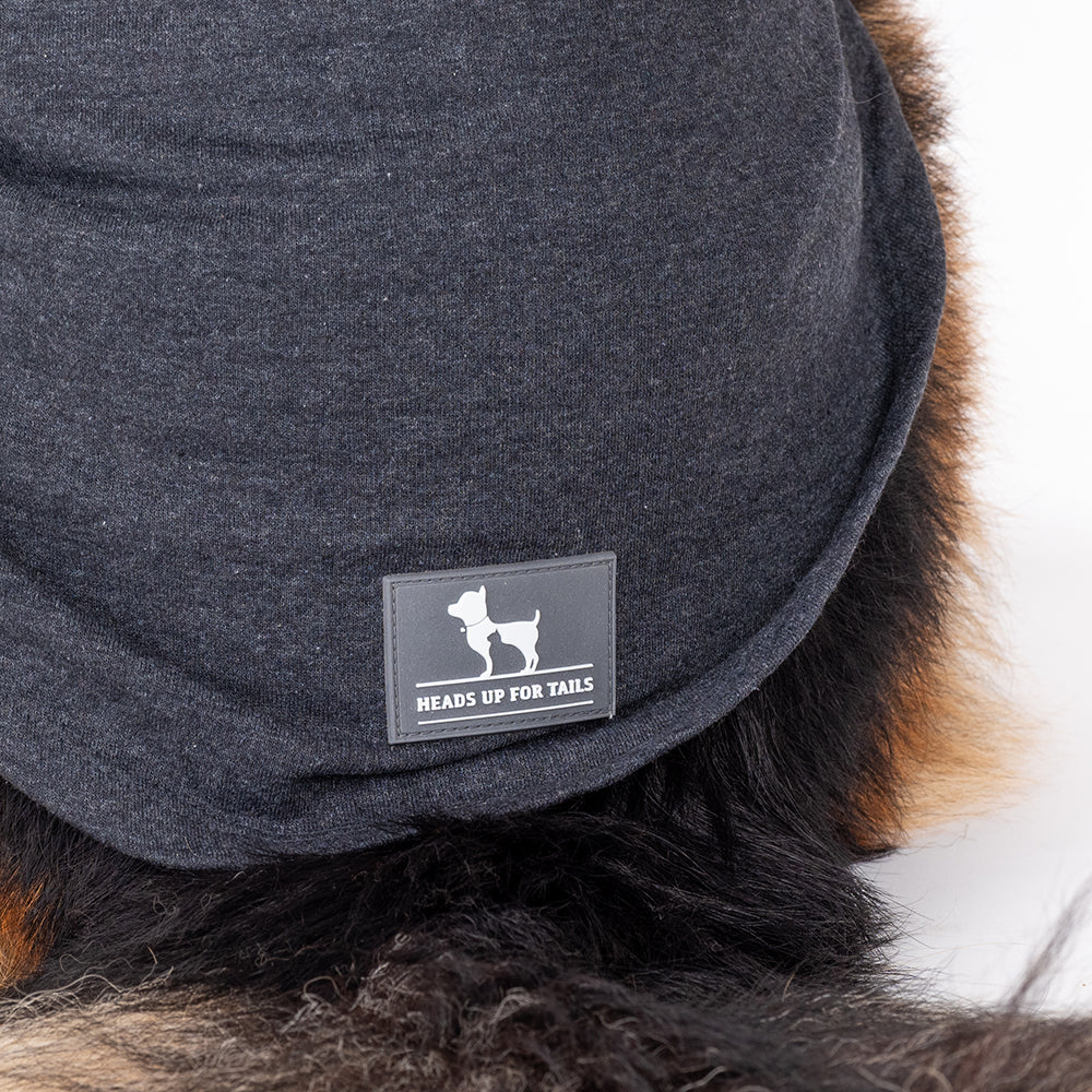 HUFT 24x7 Snuggle Duty Foil Print Pet Sweatshirt - Grey Melange - Heads Up For Tails