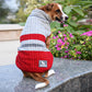 HUFT Striped Cable Knit Dog Sweater - Grey/Red - Heads Up For Tails-lifestyle