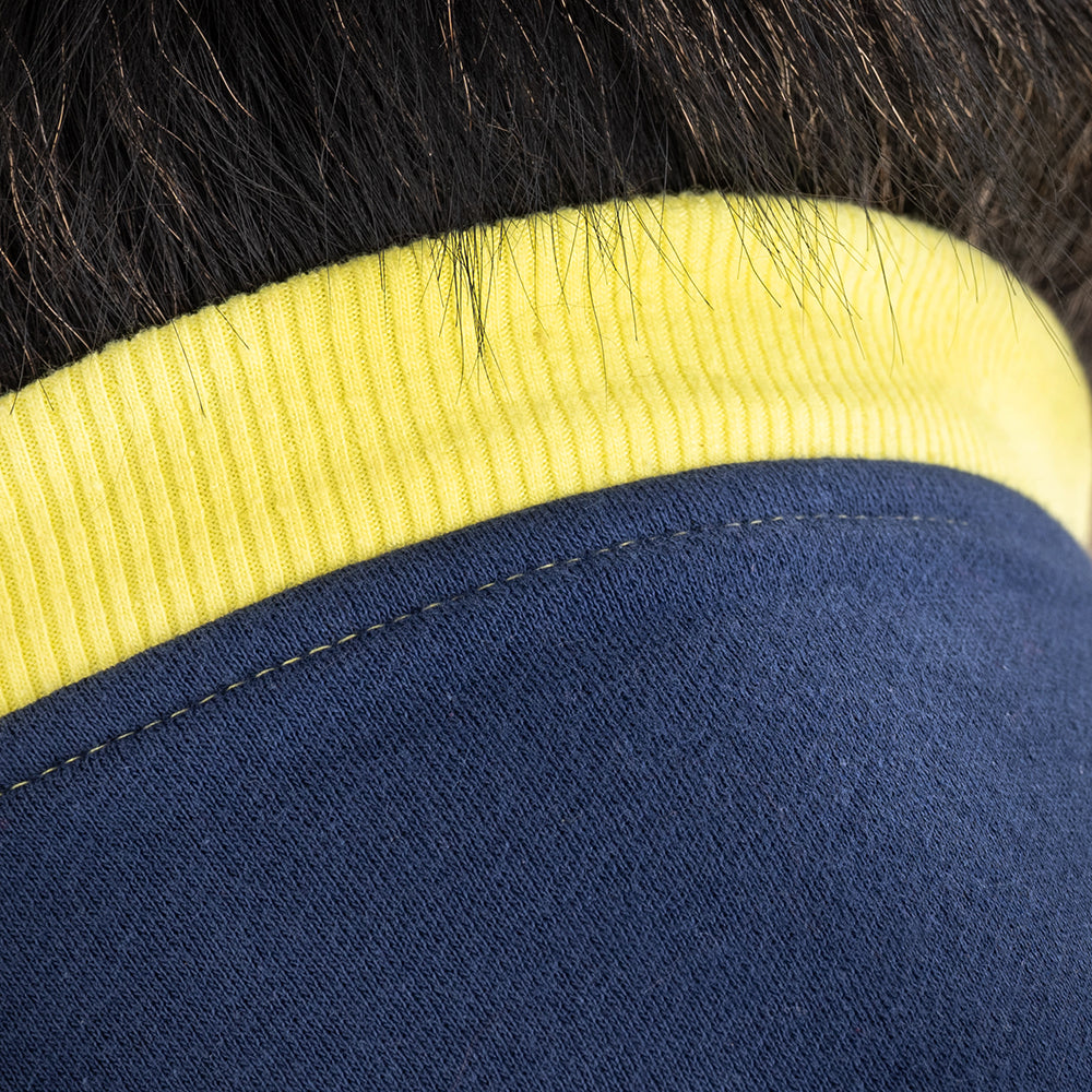 HUFT Colour Block Pocket Pet Sweatshirt - Neon Lime and Navy - Heads Up For Tails