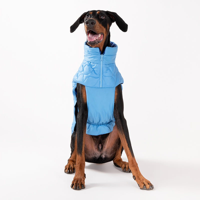 HUFT Cosy Pupper Reversible Dog Jacket- Ocean Blue - Heads Up For Tails