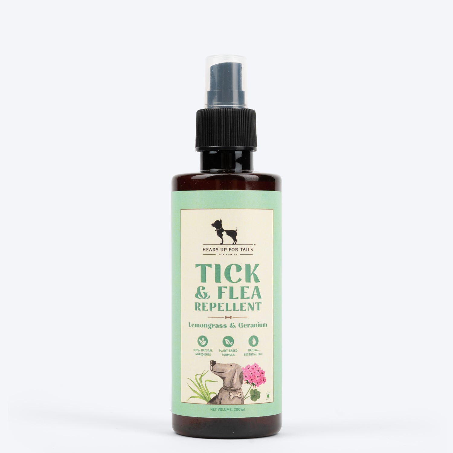 HUFT Organic Anti-Tick and Flea Spray for Dogs - 200 ml - Heads Up For Tails