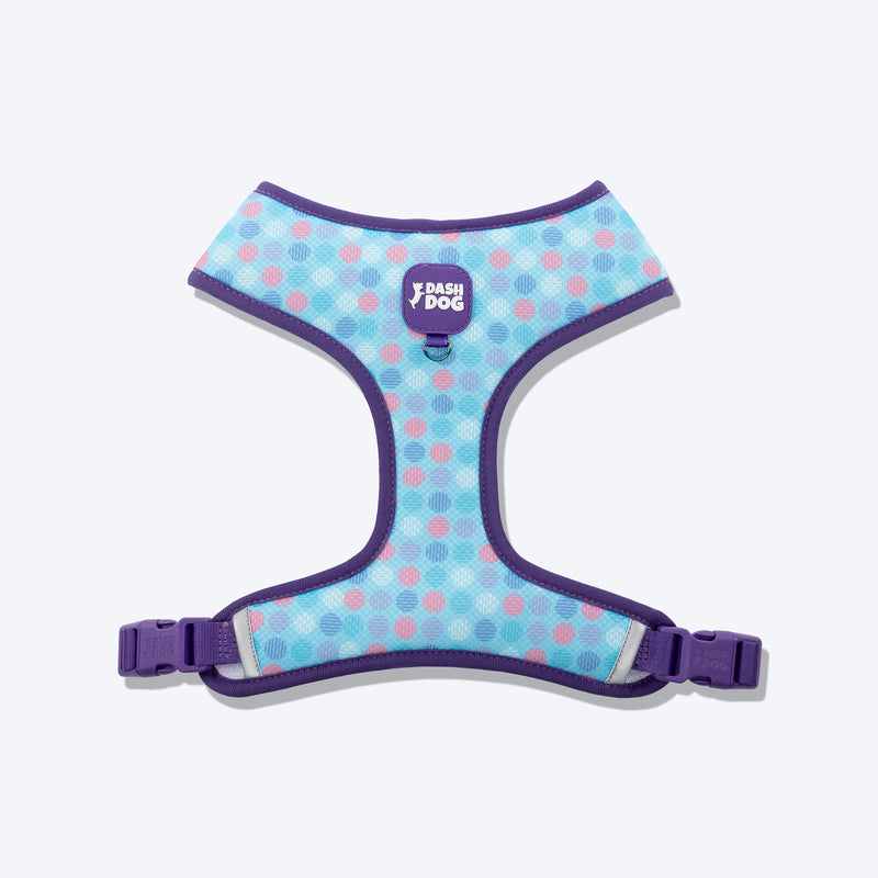 Dash Dog Circle Double Harness - Aqua Blue & Lavender - Heads Up For Tails