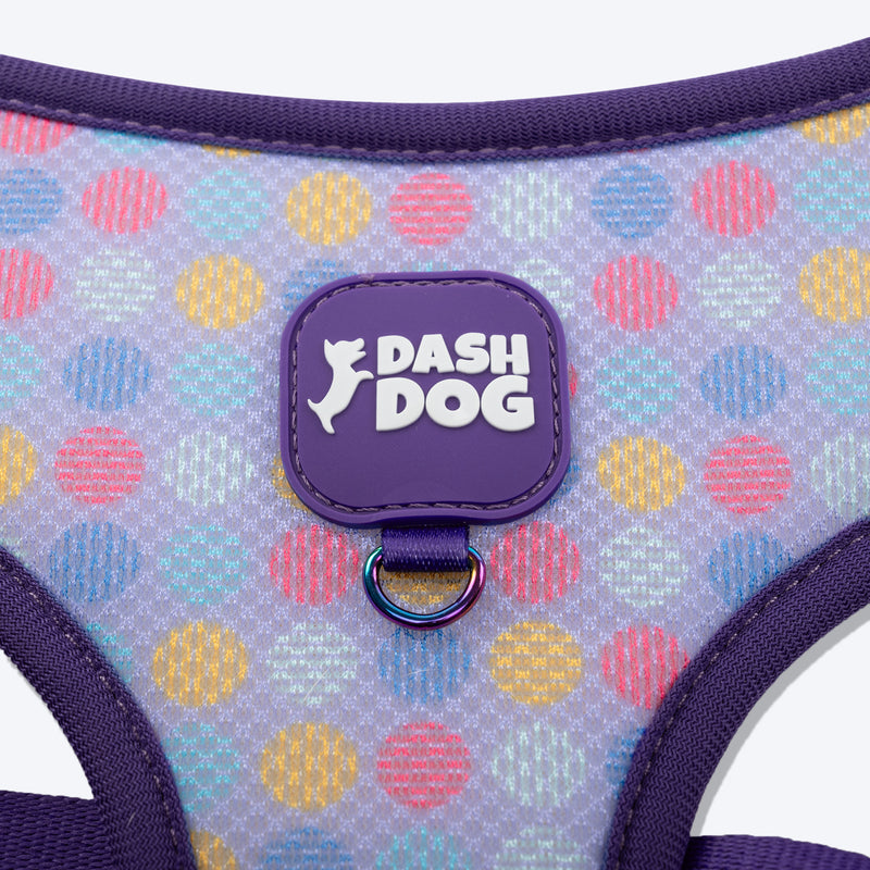 Dash Dog Circle Double Harness - Aqua Blue & Lavender - Heads Up For Tails