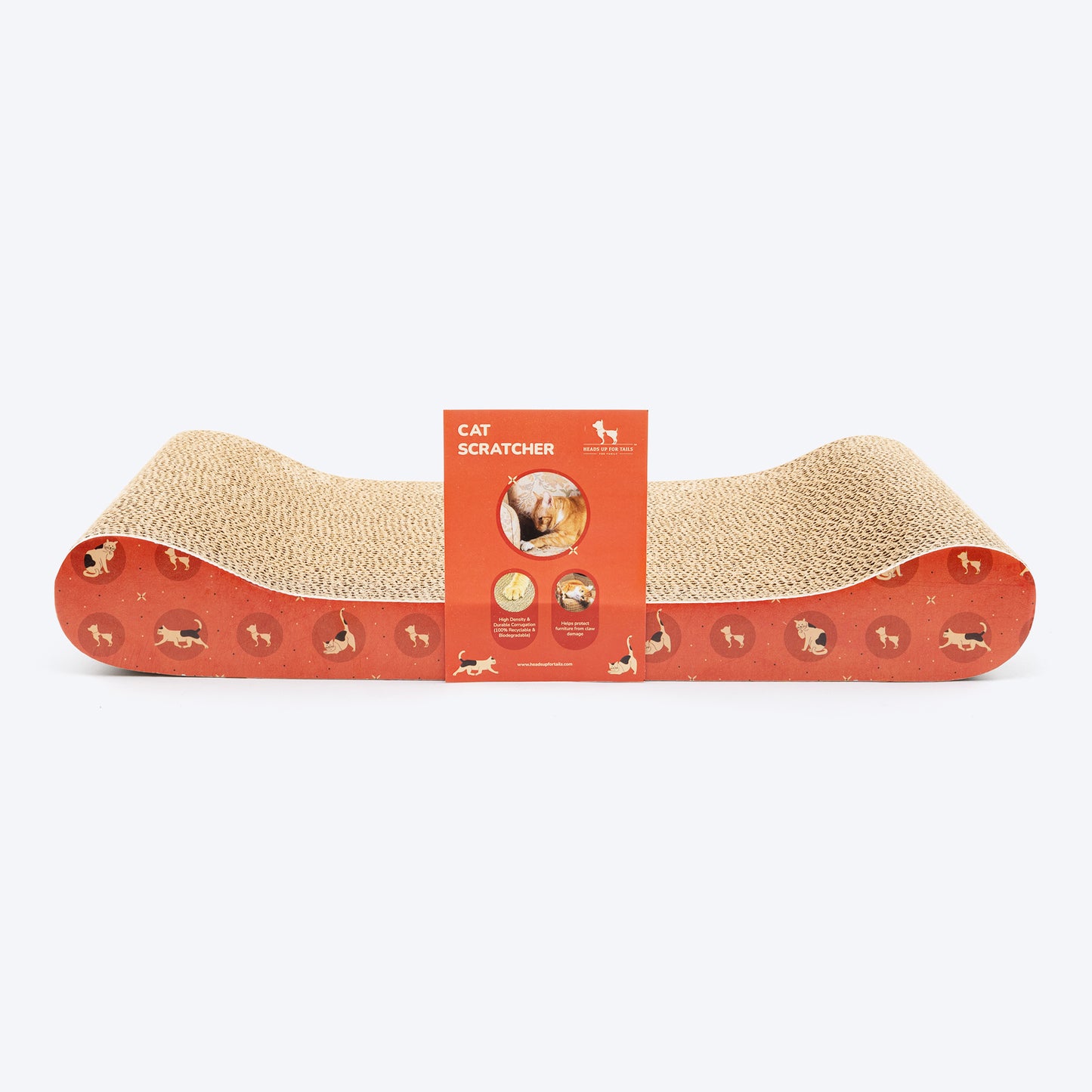 HUFT Feline Frenzy Cat Scratcher - Orange - Heads Up For Tails