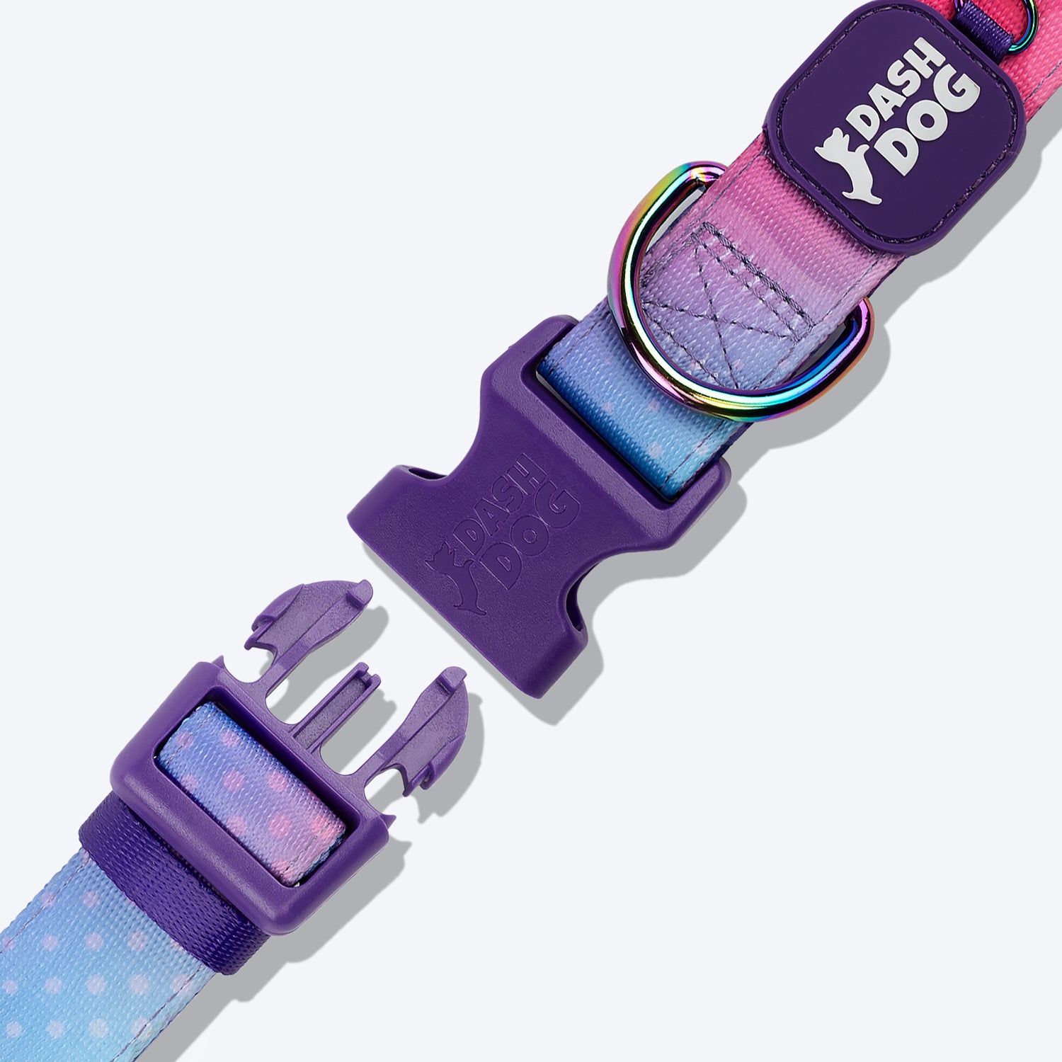 Dash Dog Flow Padded Collar - Pink And Aqua Blue - Heads Up For Tails