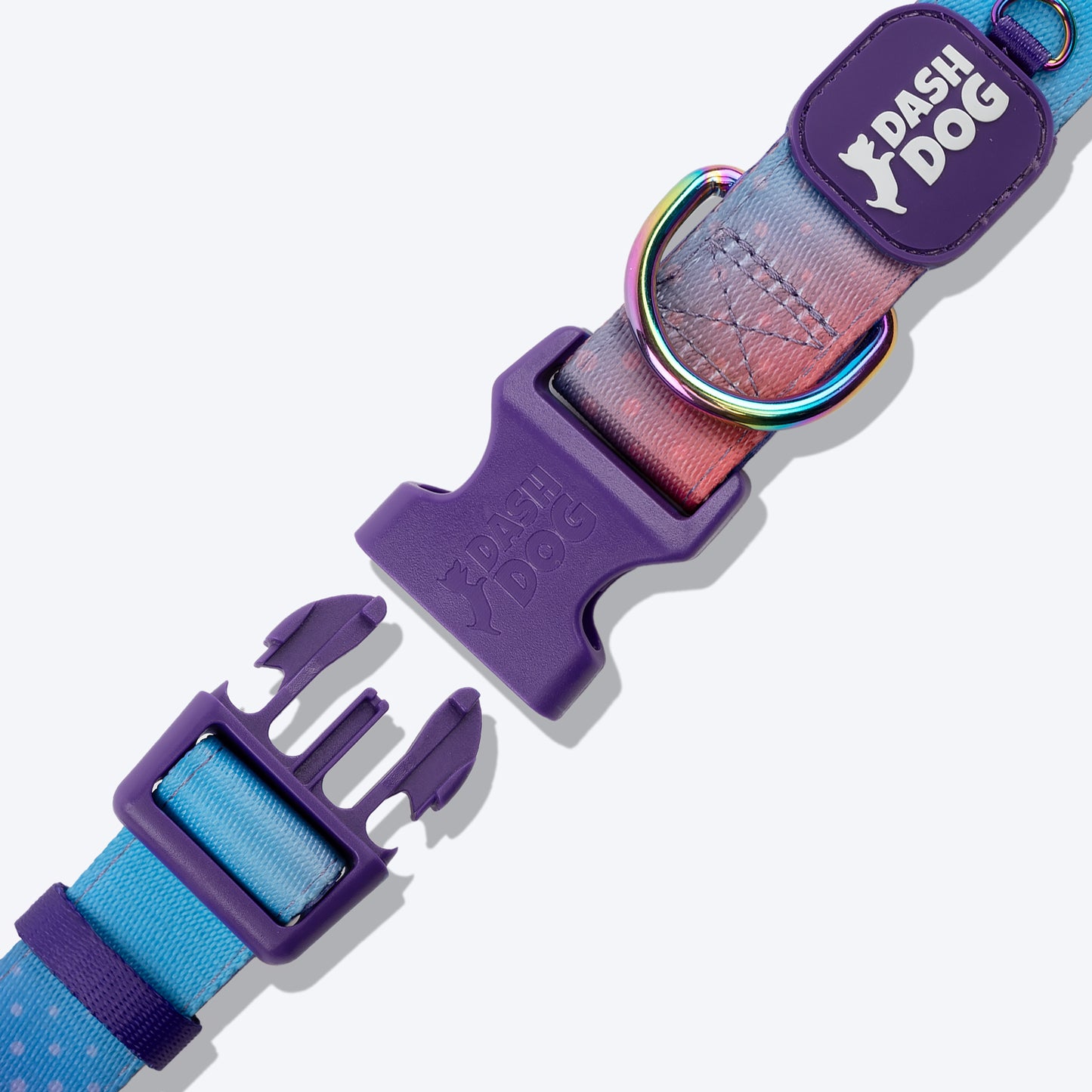 Dash Dog Flow Padded Collar - Violet & Red - Heads Up For Tails