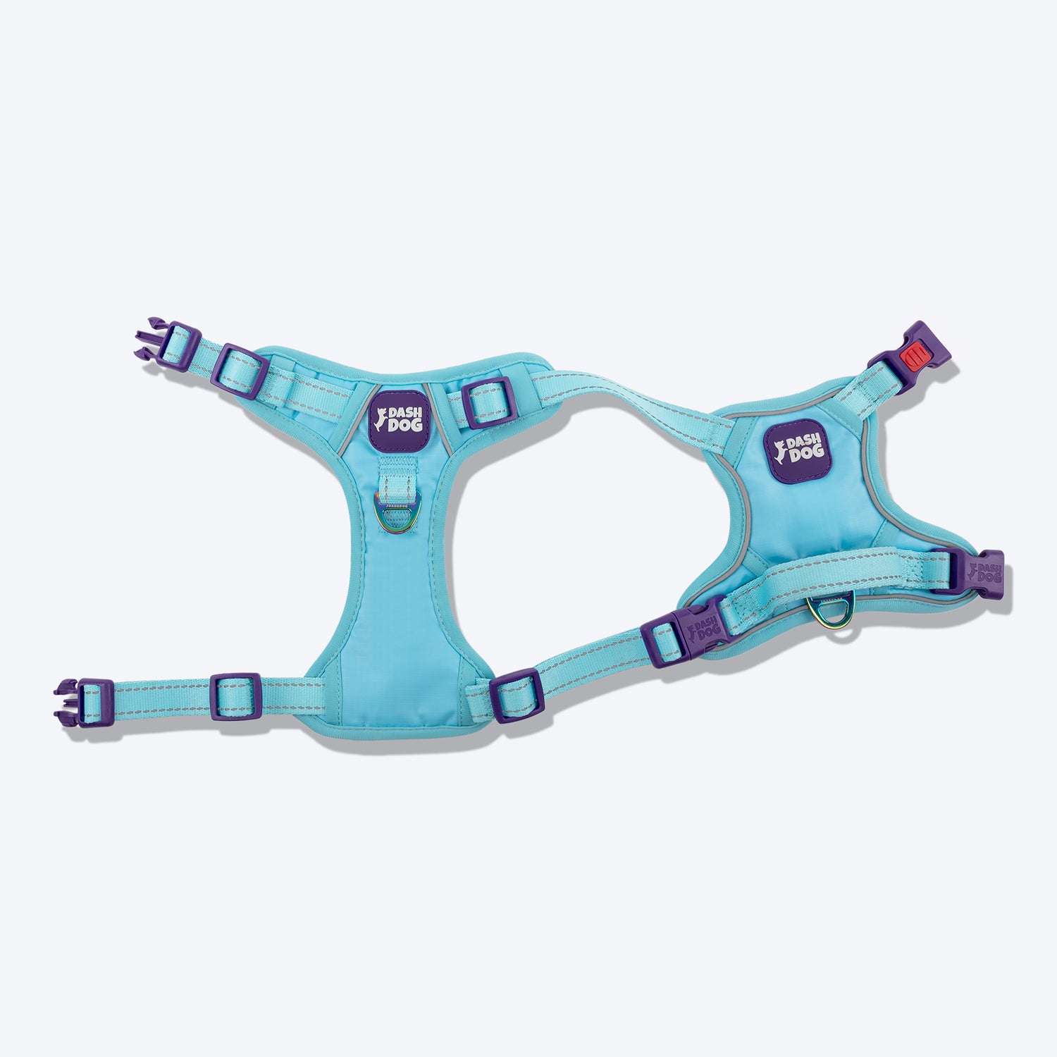 Dash Dog Zoom Walk Along Harness - Aqua Blue & Lavender - Heads Up For Tails