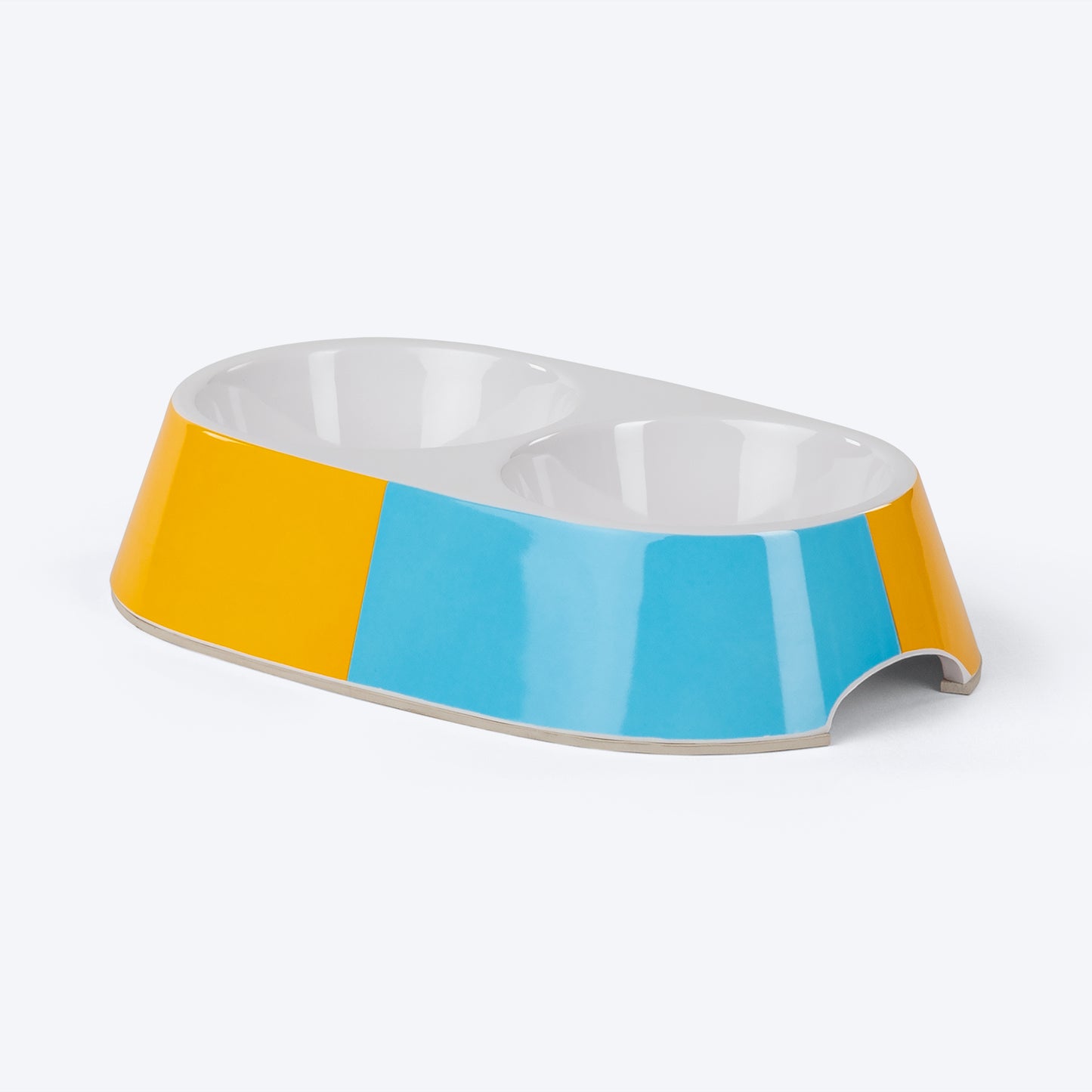 HUFT Artsy Eats Double Diner Melamine Bowl For Dogs And Cats - Heads Up For Tails