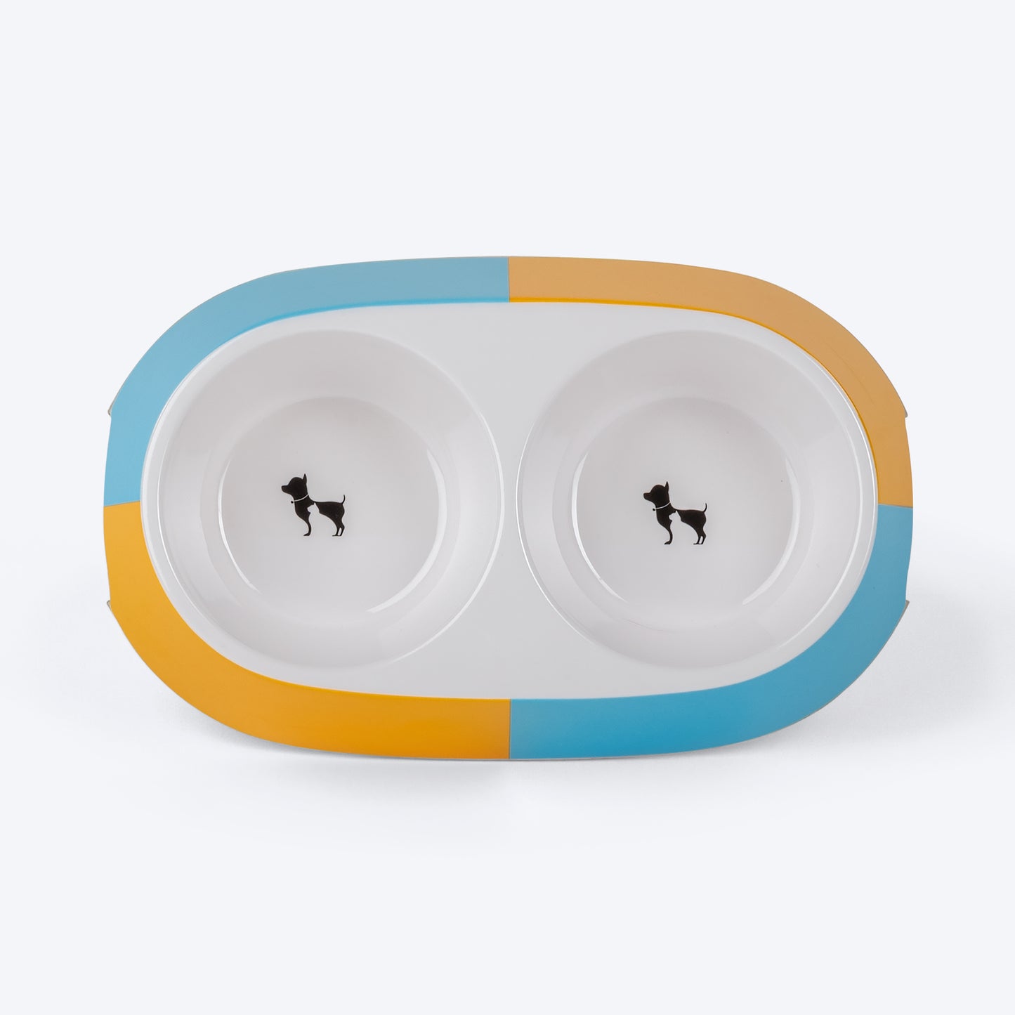 HUFT Artsy Eats Double Diner Melamine Bowl For Dogs And Cats - Heads Up For Tails