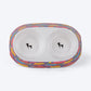 HUFT Meadow Munchies Double Diner Melamine Bowl for Dogs and Cats - Heads Up For Tails