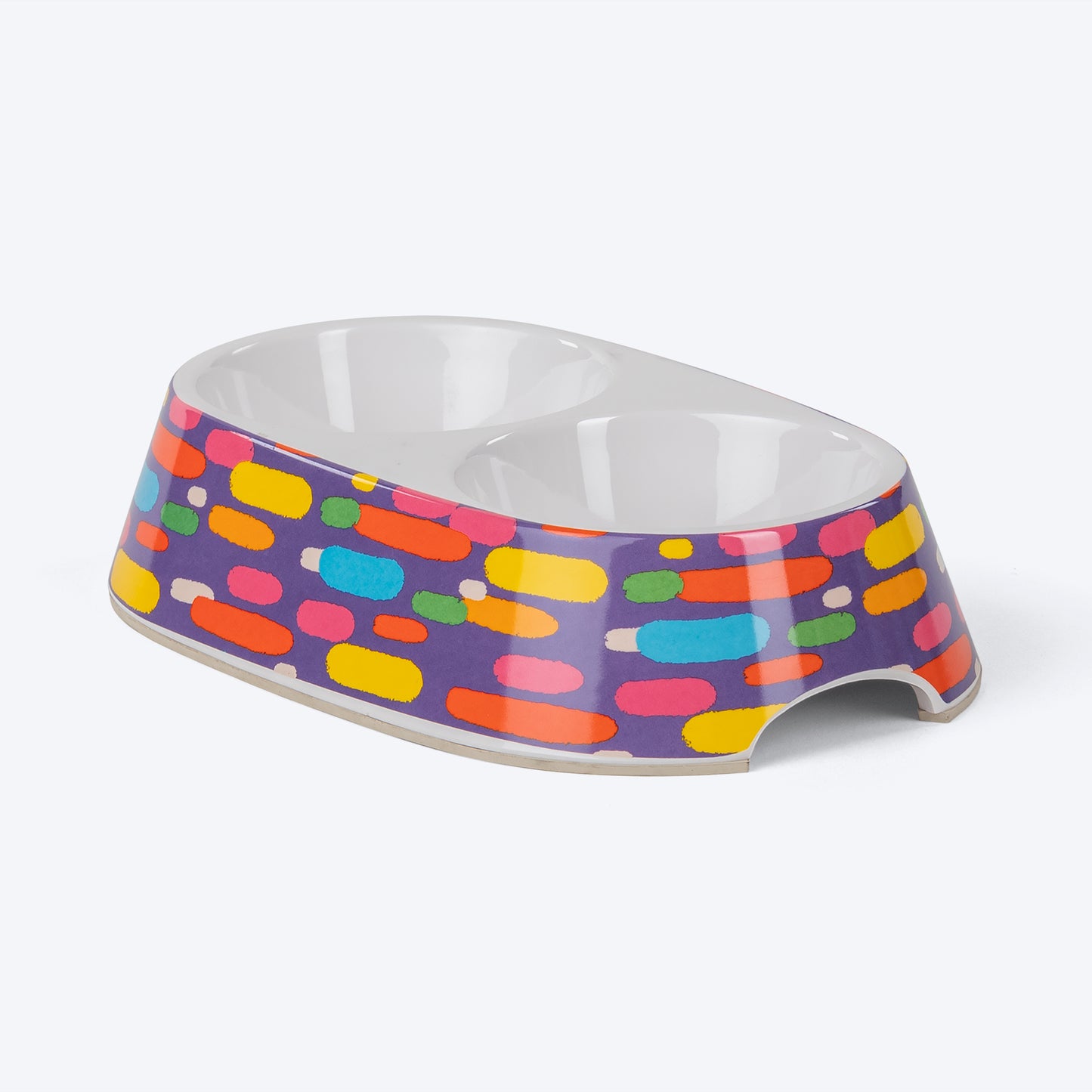 HUFT Meadow Munchies Double Diner Melamine Bowl for Dogs and Cats - Heads Up For Tails