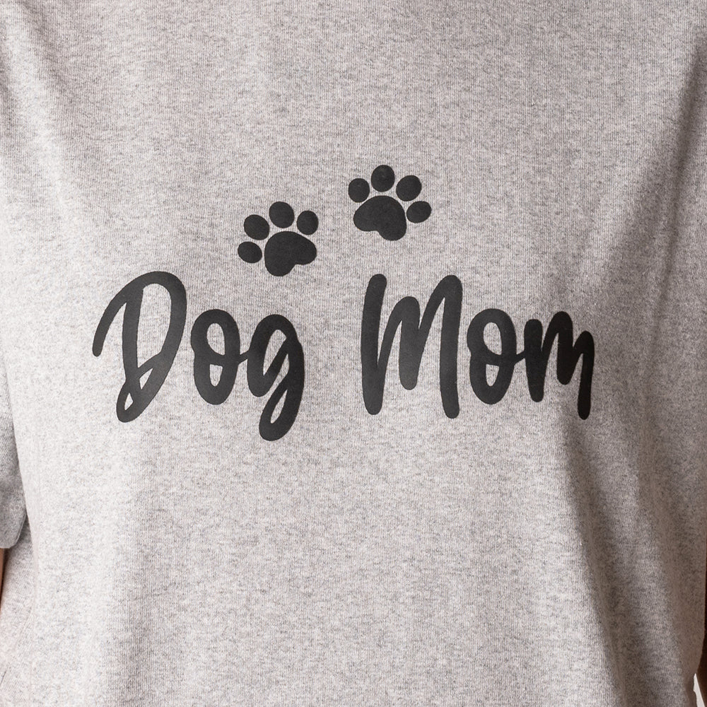 HUFT Twinning - Dog Mom T-Shirt For Humans - Grey with Black Print - Heads Up For Tails