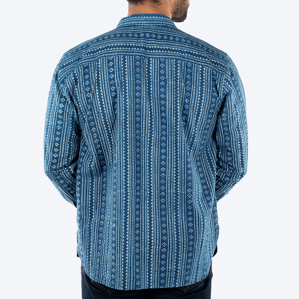 HUFT The Indian Collective Pankti Human Shirt - Indigo - Heads Up For Tails