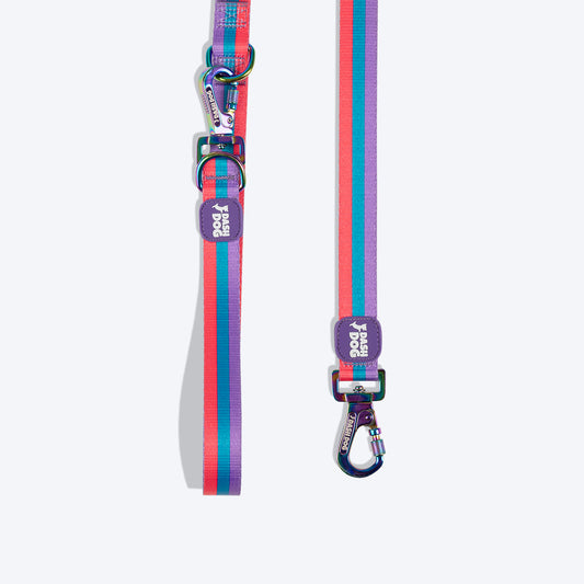 Dash Dog Horizontal Pace 6 Way Leash - Violet, Green & Red - Heads Up For Tails