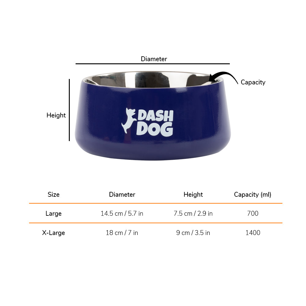 Dash Dog Tulip Bowl For Pets - Heads Up For Tails