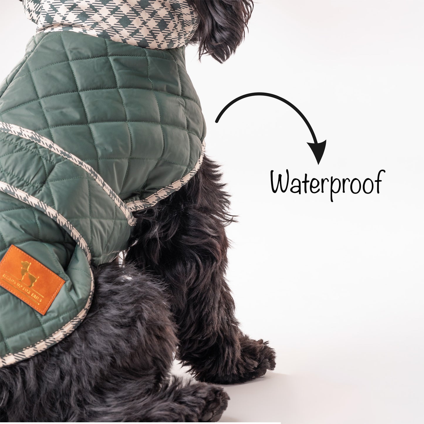 HUFT Grrberry Quilted Dog Jacket- Forest Green - Heads Up For Tails