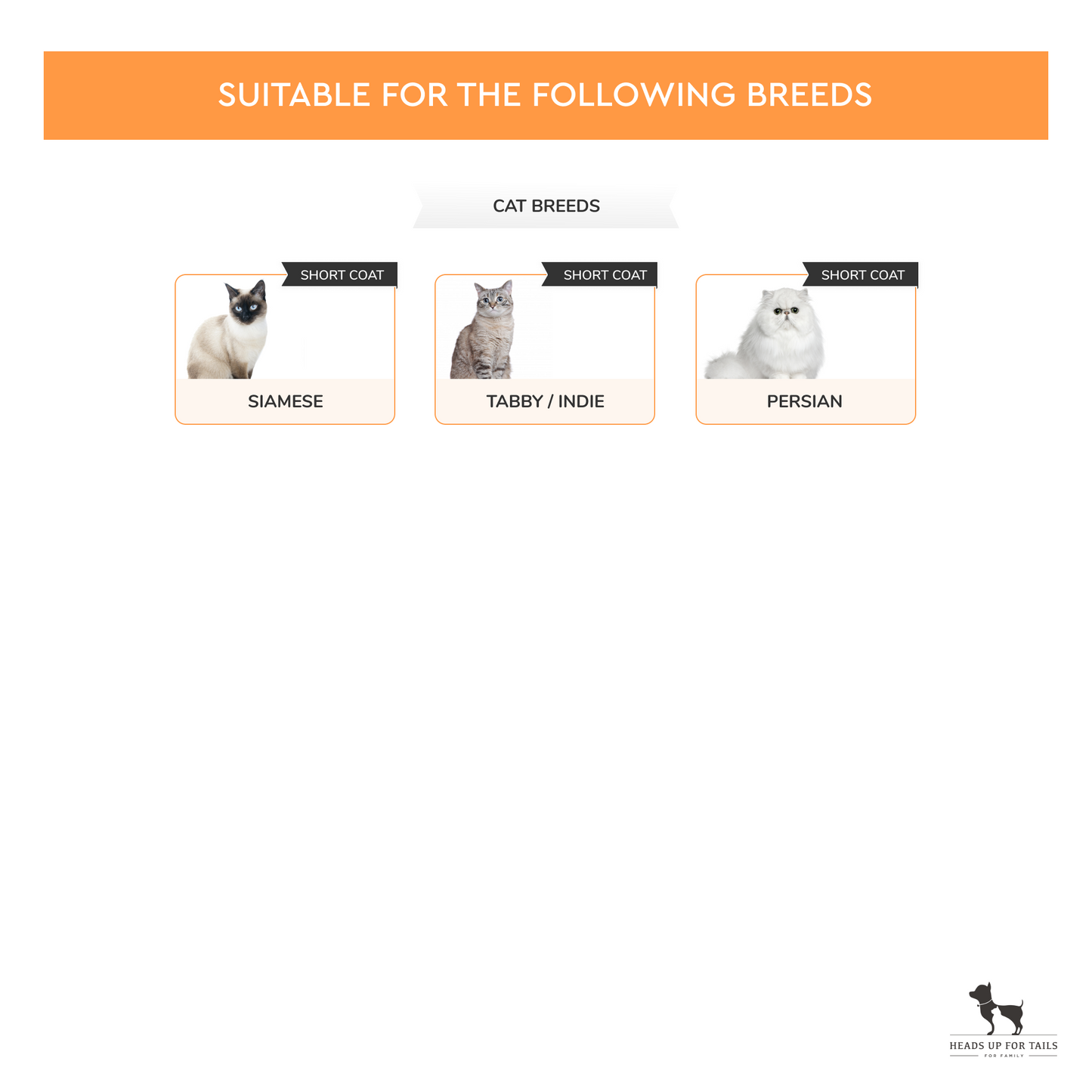 HUFT Double Sided Brush for Dogs & Cats - Orange - Heads Up For Tails