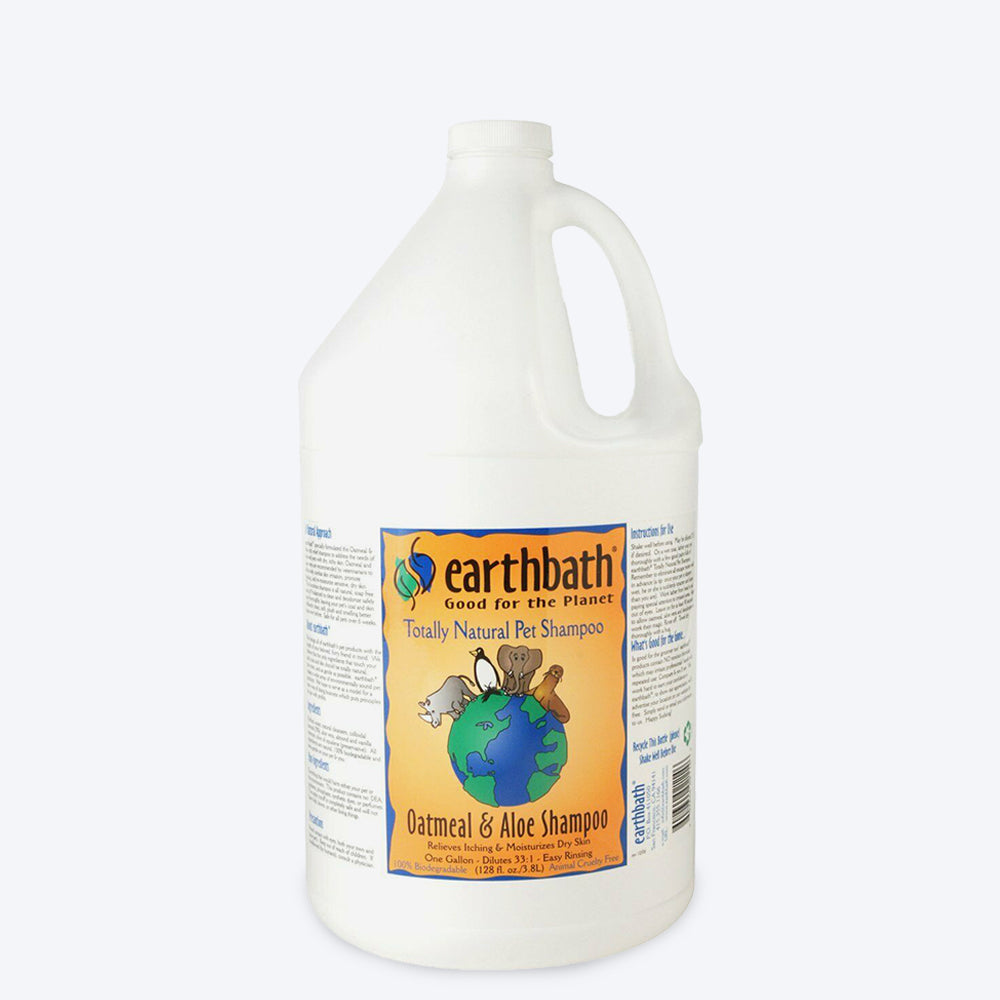 Earthbath Oatmeal & Aloe Dog Shampoo (Vanilla & Almond) - 1 Gallon (3.8 litre) - Heads Up For Tails