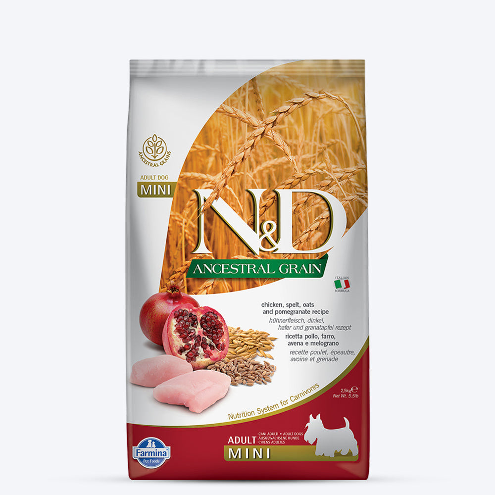 Farmina N&D Low Grain Mini Breed Adult Dry Dog Food - Chicken & Pomegranate-01