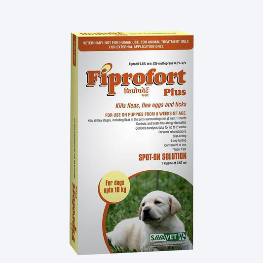 Fiprofort Plus Spot-On Solution For Puppies (from 8 weeks of age, upto 10kgs) - 0.67 ml - Heads Up For Tails