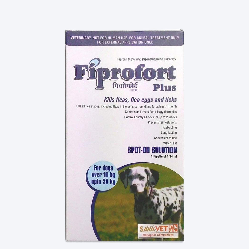 Fiprofort Plus Spot- Ticks & Fleas Solution for Dogs (10-20 kg) - Heads Up For Tails