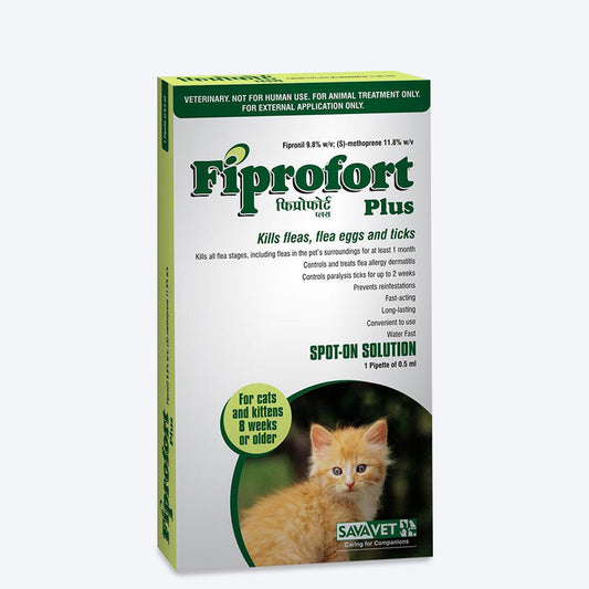 Fiprofort Plus Spot-on For Cats and Kittens (8 weeks or older) - 0.5 ml - Heads Up For Tails