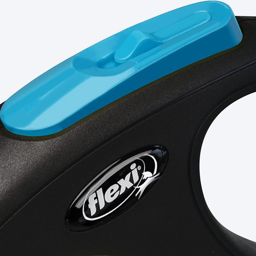 Flexi New Neon Reflect Blue Tape 5m - Retractable Dog Leash M