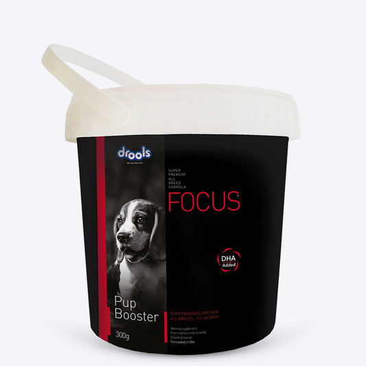 Drools Focus Pup Booster- Puppy Weaning Diet for all Breeds - 300 g - Heads Up For Tails
