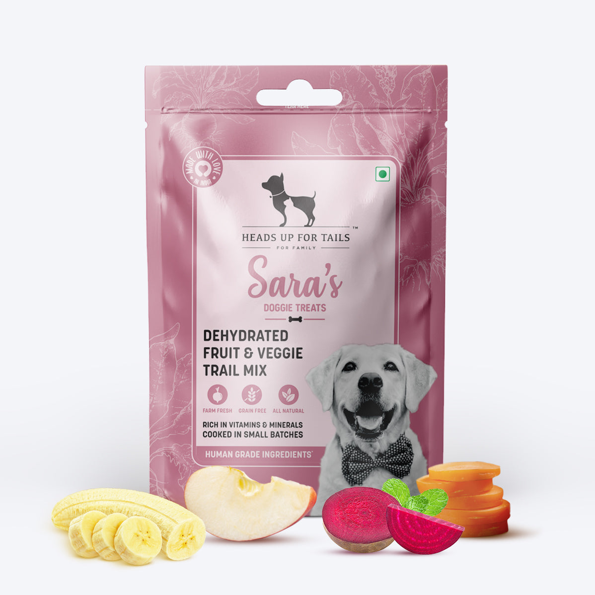 Sara's Doggie Treats Fruit & Veggie Trail Mix - 70 g - Heads Up For Tails