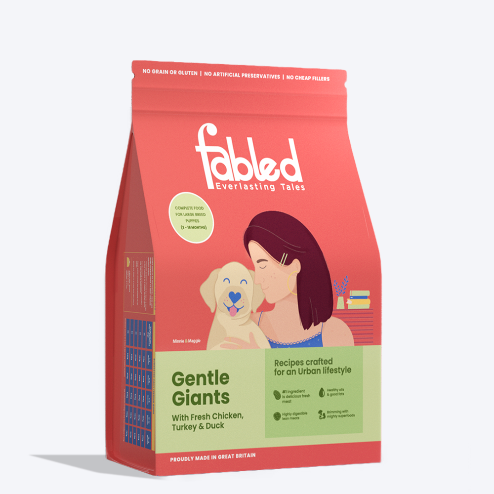 Fabled Gentle Giant With Fresh Chicken, Turkey And Duck Puppy Dry Food - Heads Up For Tails