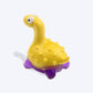 GiGwi Suppa Puppa Dog Squeaker Toy - Dino - Yellow/Purple - Heads Up For Tails