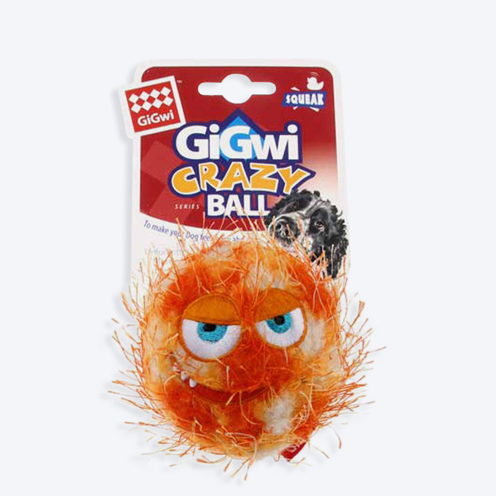 GiGwi Crazy Squeaker Ball - Orange - Heads Up For Tails