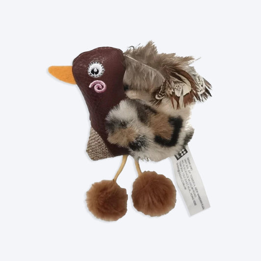 GiGwi Duck Catch And Scratch Ecoline With Slivervine Leaves And Leatherette Cat Toy - Heads Up For Tails