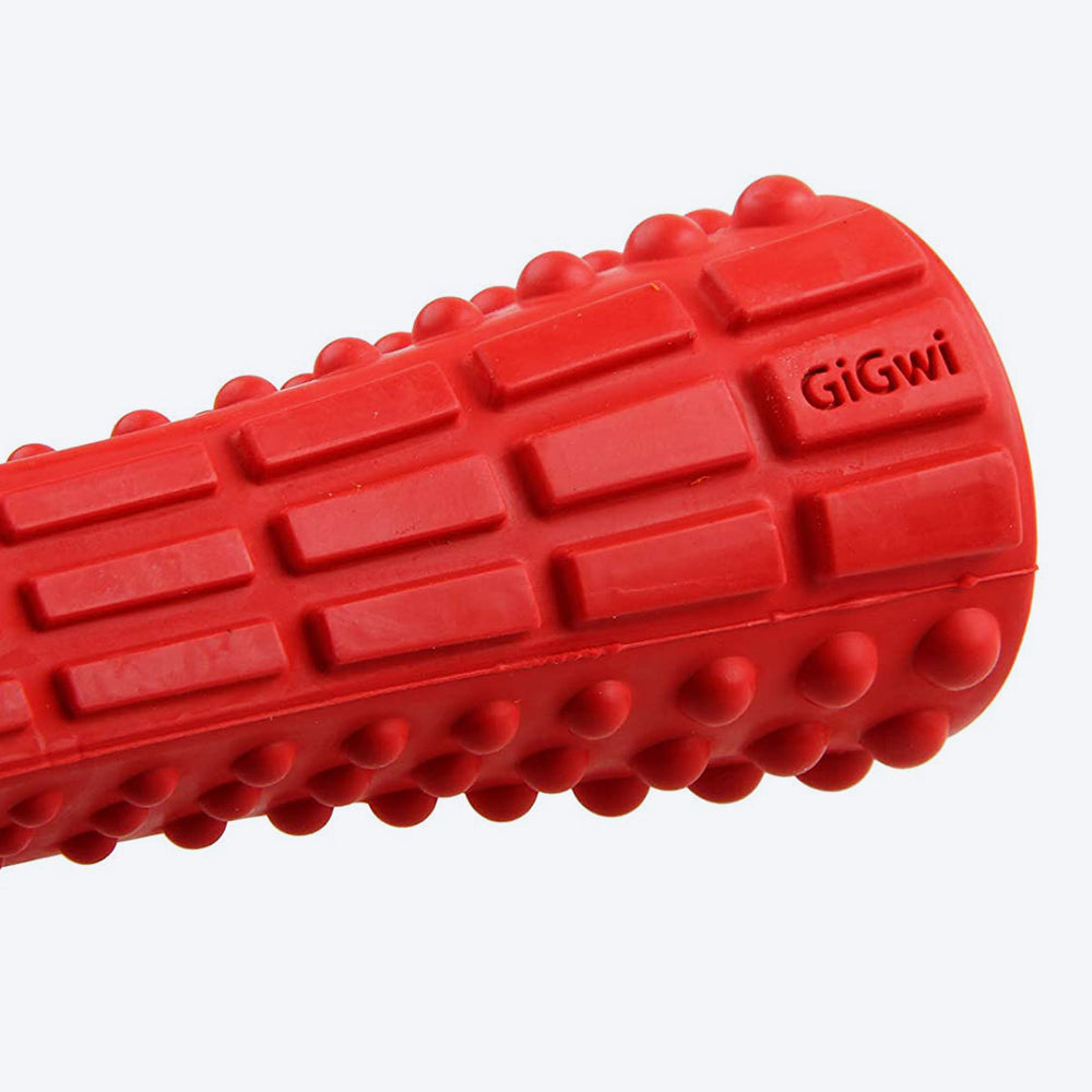 GiGwi Extra Durable Johnny Stick (Solid) Dog Chew Toy - Red - Heads Up For Tails