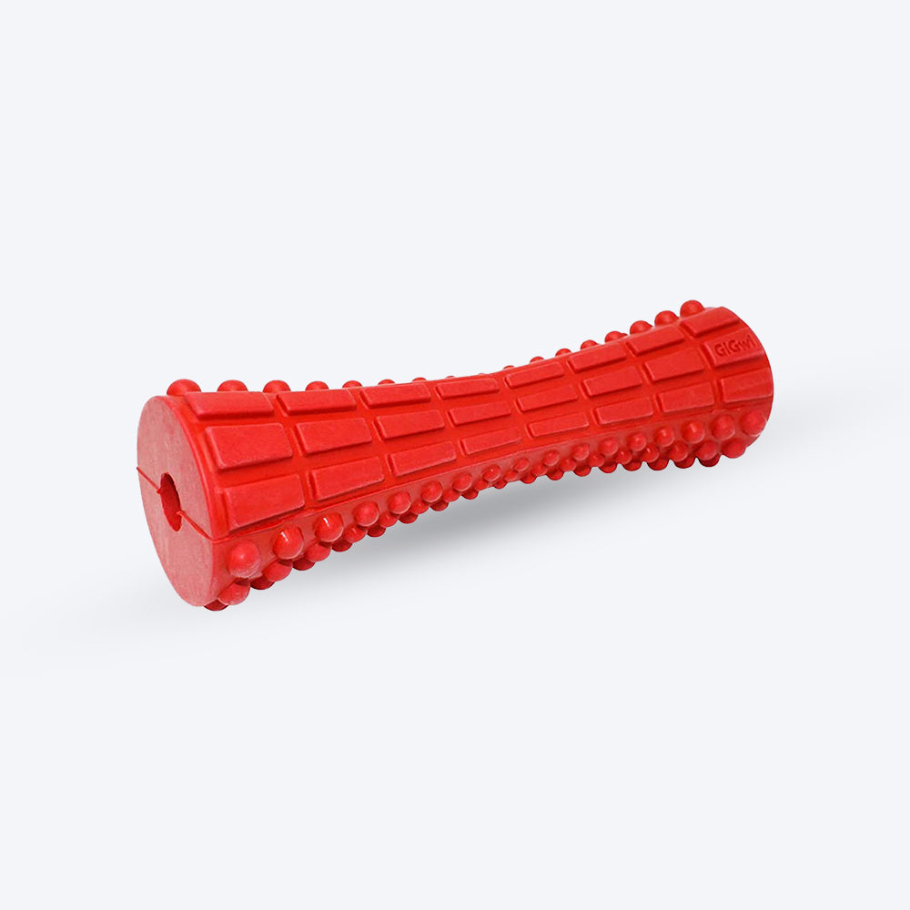 GiGwi Extra Durable Johnny Stick (Solid) Dog Chew Toy - Red - Heads Up For Tails