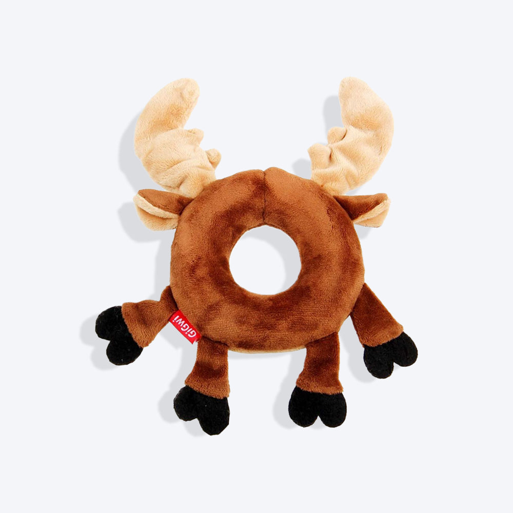 GiGwi Friendz Dog Plush Toy - Deer (with Foam Rubber Ring and Squeaker) - Heads Up For Tails