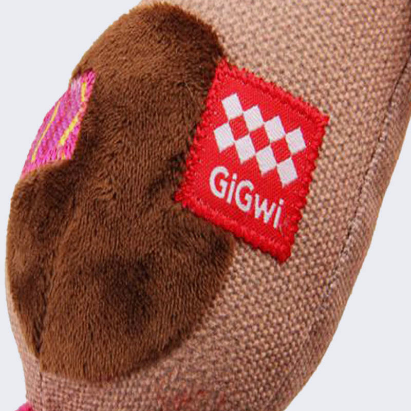 GiGwi Friendz Dog Plush Toy - Dog (with TPR Johnny Stick) - Heads Up For Tails