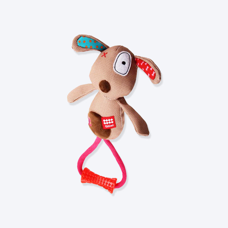 GiGwi Friendz Dog Plush Toy - Dog (with TPR Johnny Stick) - Heads Up For Tails