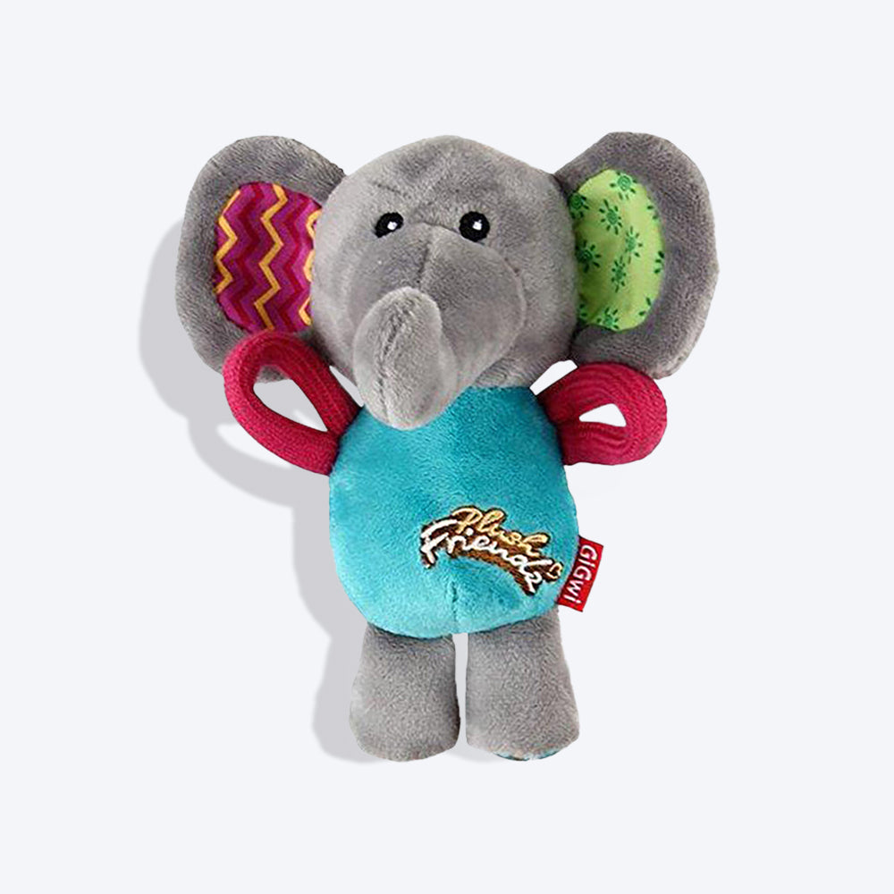 GiGwi Friendz Dog Plush Toy - Elephant (with Squeaker) - Heads Up For Tails