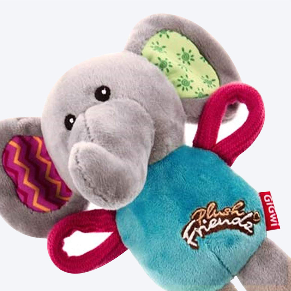 GiGwi Friendz Dog Plush Toy - Elephant (with Squeaker) - Heads Up For Tails