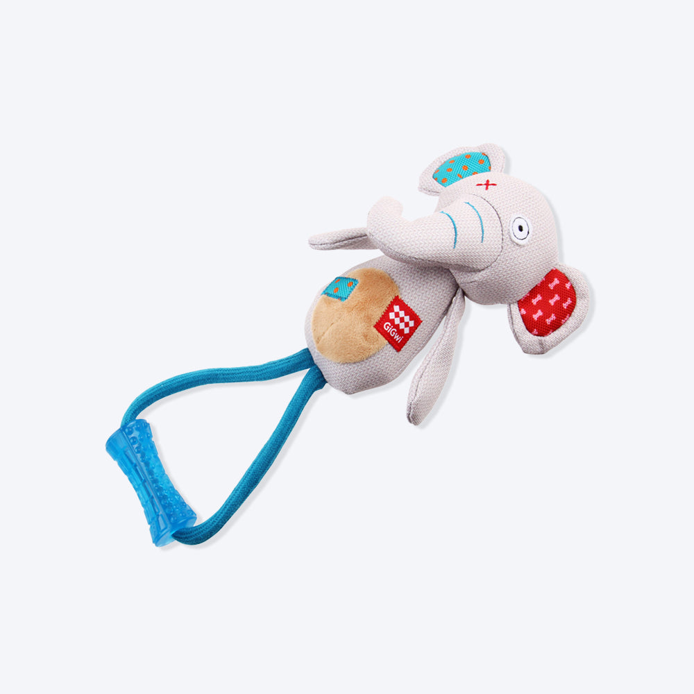 GiGwi Friendz Dog Plush Toy - Elephant (with TPR Johnny Stick) - Heads Up For Tails