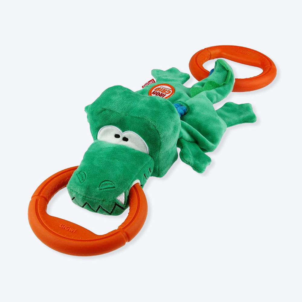 GiGwi Iron Grip Crocodile Plush Tug Toy for Dogs with TPR Handle_01