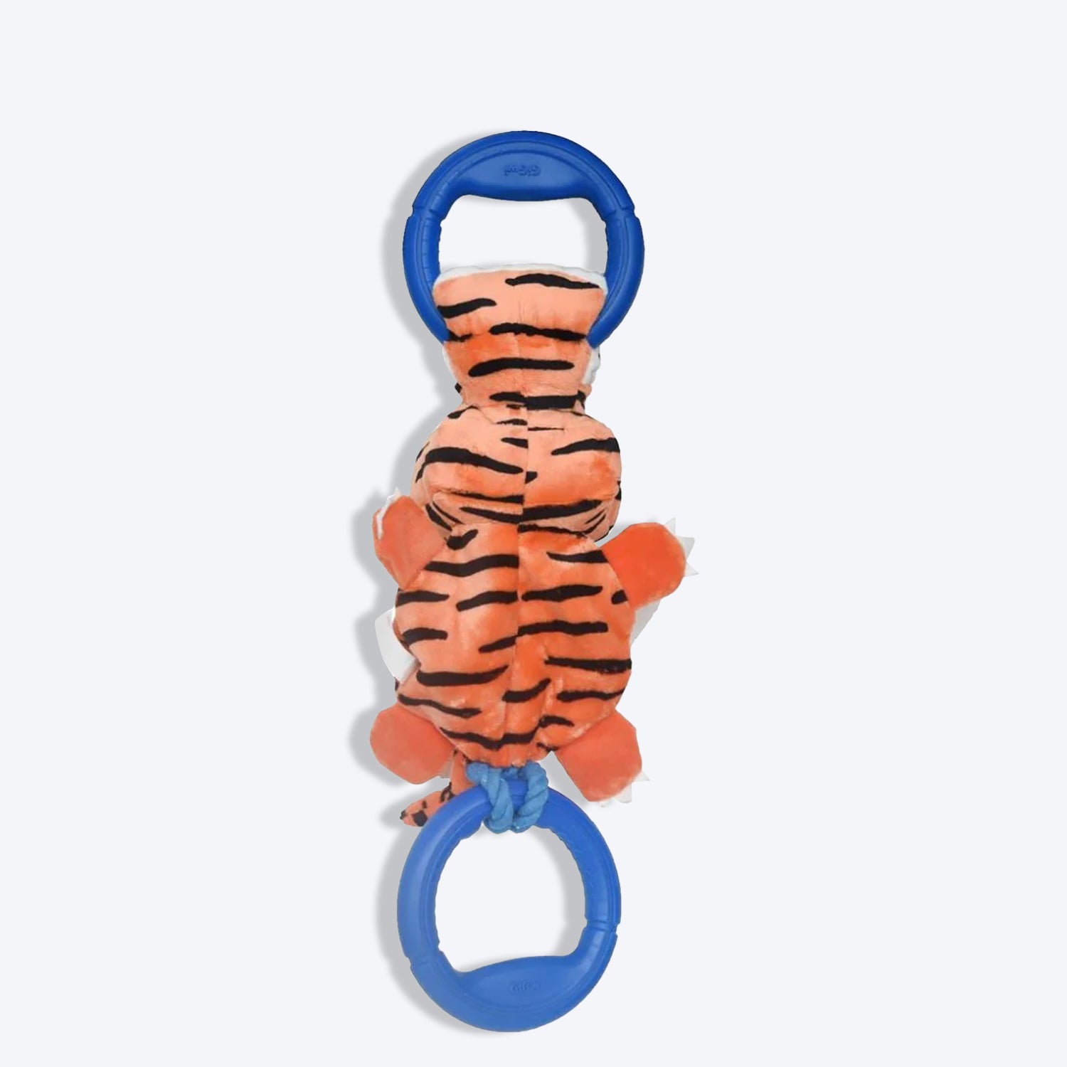 GiGwi Iron Grip Tiger Plush Tug Dog Toy with TPR Handle - Heads Up For Tails