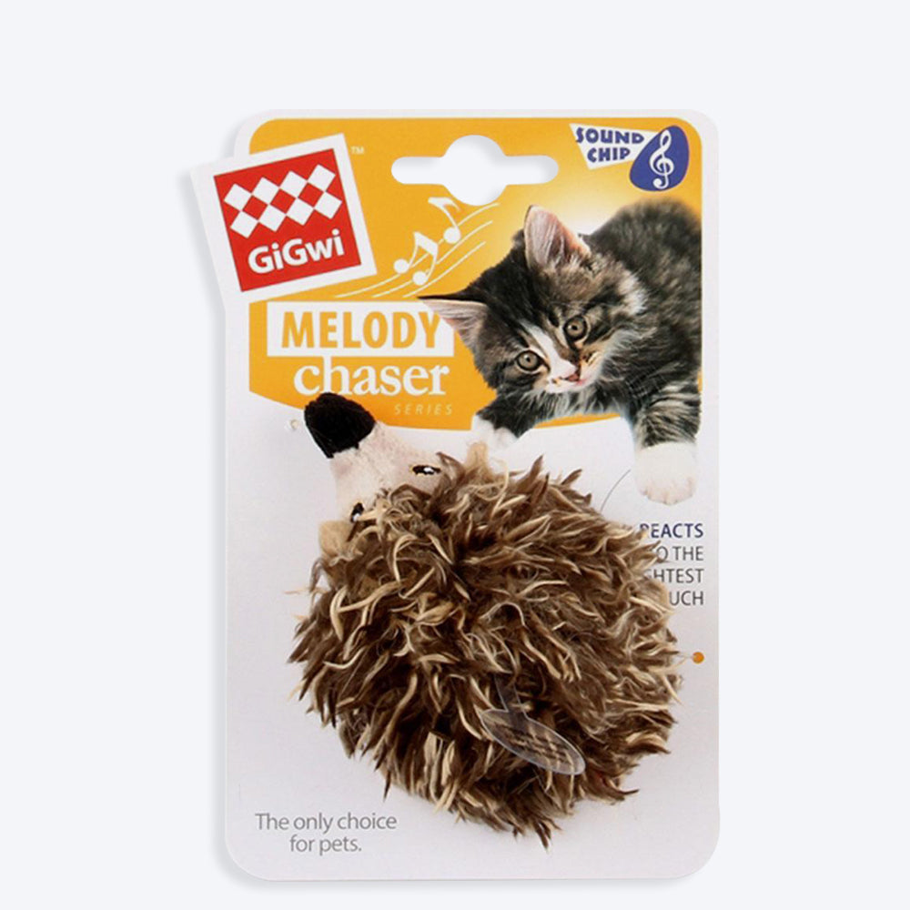 GiGwi Melody Chaser Cat Toy - Hedgehog (with Motion Activated Sound Chip) - Heads Up For Tails