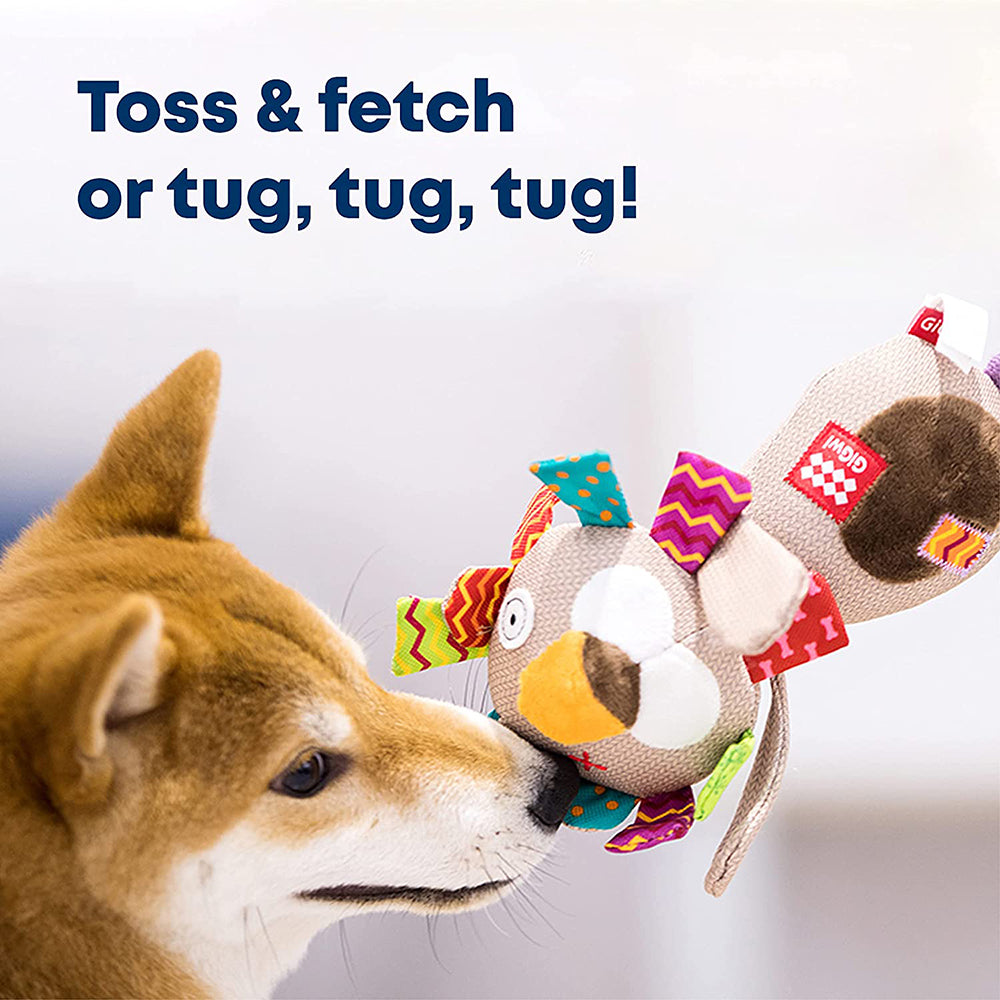 GiGwi Plush Friendz Dog Toy - Lion (with TPR Johnny Stick) - Heads Up For Tails